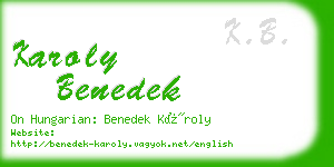 karoly benedek business card